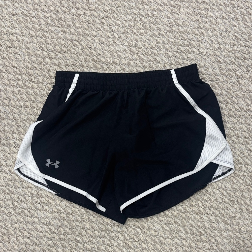 Under Armour Women's Black and White Athletic Shorts